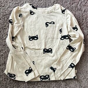 GAP Cream Long Sleeve Shirt with Black Mask Design